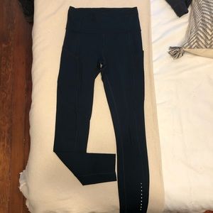 Teal Blue Lululemon Fast and Free Leggings
